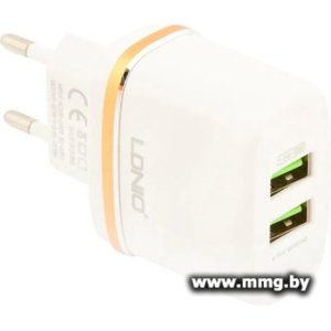 Купить Зарядное устройство Ldnio DL-AC52 Lightning (белый) в Минске, доставка по Беларуси