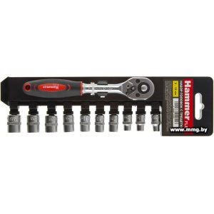Купить Набор трещотка с головками Hammer 601-055 (11 предметов) в Минске, доставка по Беларуси