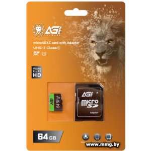 AGI 64GB microSDXC TF138 AGI064GU1TF138 64GB (с адаптером)