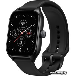Amazfit GTS 4 (черный, с черным ремешком из фторэластомера)