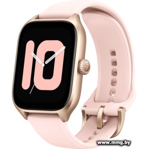 Amazfit GTS 4 (золотистый, с розовым ремешком из фторэластом