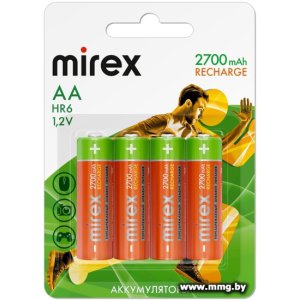 Аккумуляторы Mirex AA 2700mAh 4 шт 23702-HR6-27-E4