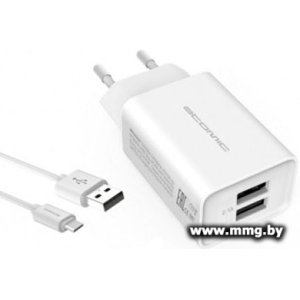 Купить Зарядное устройство Atomic U400 microUSB (белый) в Минске, доставка по Беларуси