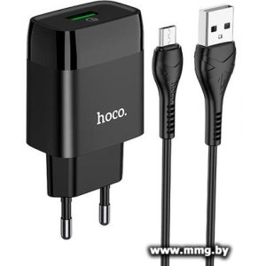 Купить Зарядное устройство Hoco C72Q microUSB (чёрный) в Минске, доставка по Беларуси