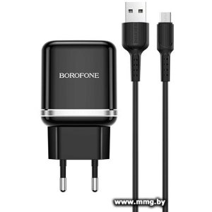 Зарядное устройство Borofone BA36A с каб. microUSB (чёрный)