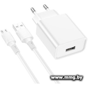 Купить Зарядное устройство Borofone BA74A microUSB (белый) в Минске, доставка по Беларуси