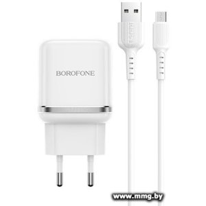 Купить Зарядное устройство Borofone BA36A с каб. microUSB (белый) в Минске, доставка по Беларуси