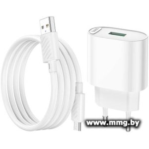 Купить Зарядное устройство Hoco C109A microUSB (белый) в Минске, доставка по Беларуси