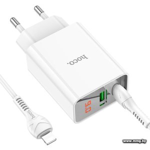 Купить Зарядное устройство Hoco C106A Lightning (белый) в Минске, доставка по Беларуси