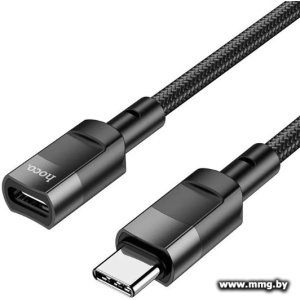 Кабель Hoco U107 USB Type-C(M)-Type-C(F) (1.2 м, черный)