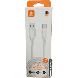 Кабель Vipfan X05 USB Type-A - USB Type-C (2 м, белый)