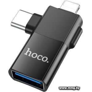 Адаптер Hoco UA17 USB Type-A(f) - USB Type-C/Lightning(m)