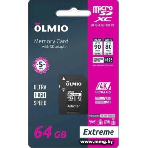 Olmio 64GB microSDXC Extreme UHS-I (U3)