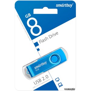 Купить 8GB SmartBuy Twist (синий) (SB008GB2TWB) в Минске, доставка по Беларуси