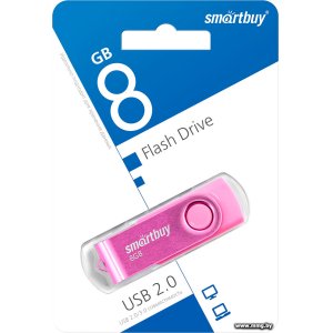 Купить 8GB SmartBuy Twist (розовый) (SB008GB2TWP) в Минске, доставка по Беларуси