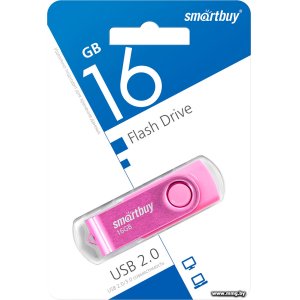 Купить 16GB SmartBuy Twist (розовый) (SB016GB2TWP) в Минске, доставка по Беларуси