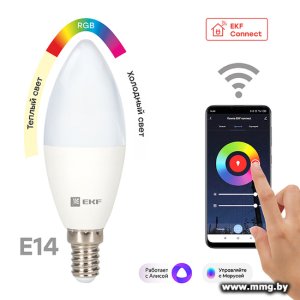 Лампа светодиодная EKF Connect 5W WIFI RGBW E14