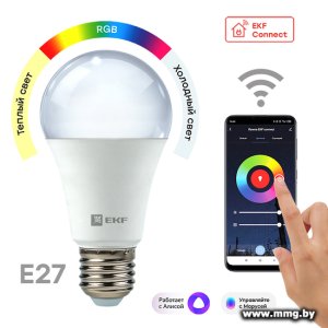 Купить Лампа светодиодная EKF Connect 8W WIFI RGBW E27 в Минске, доставка по Беларуси