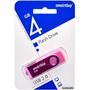 Купить 4GB SmartBuy Twist (розовый) в Минске, доставка по Беларуси