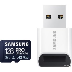 Купить Samsung 128Gb microSDXC PRO Ultimate + картридер MB-MY128SB в Минске, доставка по Беларуси