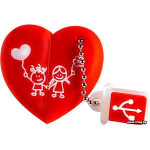 Купить 64GB SmartBuy Wild series Сердце (красный) (SB64GBHeart) в Минске, доставка по Беларуси