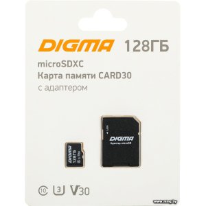 Купить Digma MicroSDXC Class 10 Card30 DGFCA128A03 в Минске, доставка по Беларуси