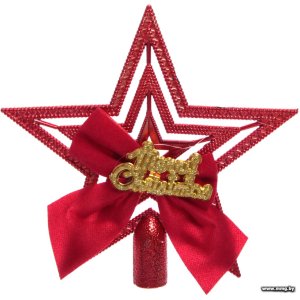 Купить Серпантин Рождество звезда с бантом 9.5 см (красный)201-1099 в Минске, доставка по Беларуси