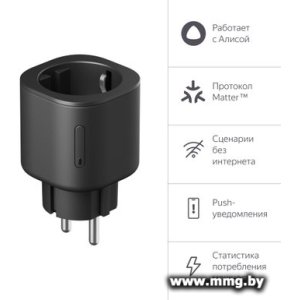 Купить Умная розетка Яндекс YNDX-00540BLK (черный) в Минске, доставка по Беларуси