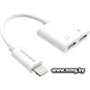 Купить Адаптер Borofone BV11 Lightning - Lightning (белый) в Минске, доставка по Беларуси