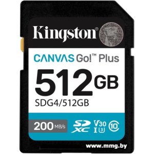 Купить Kingston 512GB SDXC Canvas Go Plus Gen4 SDG4/512GB в Минске, доставка по Беларуси