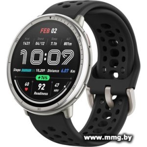 Купить Amazfit Active 2 (серебристый, с черным силиконовым ремешком в Минске, доставка по Беларуси