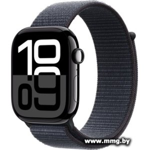 Apple Watch Series 10 46 мм (алюминиевый корпус, черный/темно-серый, нейлоновый ремешок)