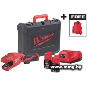 Труборез Milwaukee M12PCSSMC-202C 4933499464 (с 2-мя АКБ, кейс)