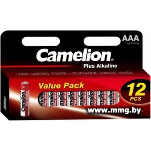Батарейка Camelion AAA LR03 Plus Alkaline Block-12 LR03-HP12 (12шт)