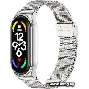 Браслет Миланская петля для Xiaomi Smart Band 7 (серебро)