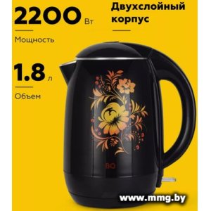 Купить Чайник BQ KT1702P (черный/цветы) в Минске, доставка по Беларуси