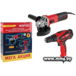 Wortex 1329385 (болгарка, шуруповерт, 5 дисков)