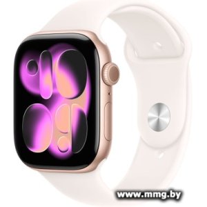 Apple Watch Series 11 46 мм (алюминиевый корпус, розовое золото/легкие румяна, спортивный силиконовый ремешок M/L)