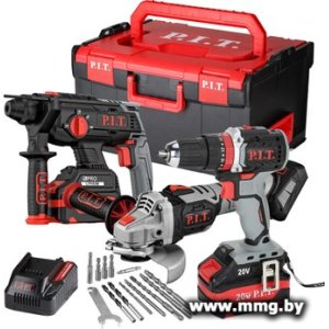 P.I.T. P0005-03 (шуруповерт, перфоратор, болгарка, 2 АКБ, ке