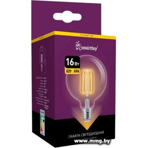 Купить Лампа светодиодная SmartBuy SBL-G95Art-16-27K-E27 в Минске, доставка по Беларуси