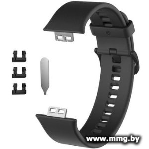 Ремешок Rumi силиконовый для Huawei Watch FIT, Watch FIT Elegant (черный)