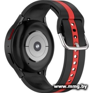 Ремешок Rumi Sport Line силиконовый для Samsung Galaxy Watch4/5/6 (20 мм, черный/красный)