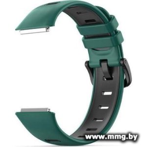 Купить Ремешок Rumi силиконовый для Huawei Band 7 (зеленый/черный) в Минске, доставка по Беларуси