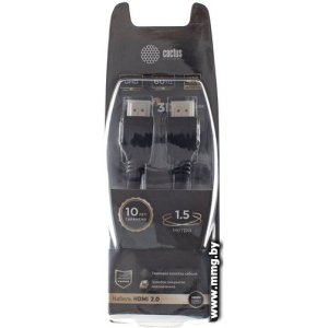 Купить Кабель CACTUS HDMI - HDMI CS-HDMI.2-1.5 (1.5 м, черный) в Минске, доставка по Беларуси