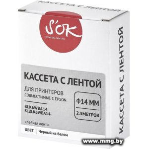 Картридж-лента для термопринтера Sakura Printing BLK6WBA14 (черный на белом)