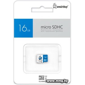 Купить SmartBuy 16Gb microSDHC SB16GMSDU1BLUE00 в Минске, доставка по Беларуси