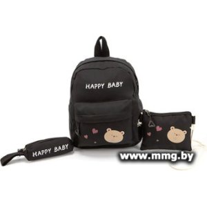 Купить Рюкзак Ecotope С пеналом и сумочкой 287-2005-BLK (черный) в Минске, доставка по Беларуси