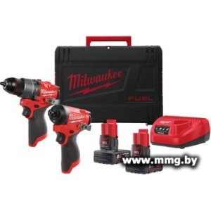 Milwaukee M12 FPP2A2-602X Fuel 4933480588 (шуруповерт, винтоверт, 2 АКБ, кейс)