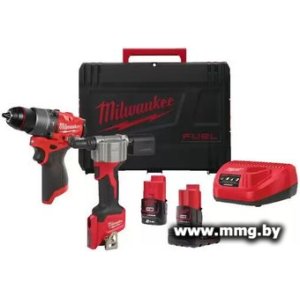 Milwaukee M12 FPP2D2-422X 4933480593 (шуруповерт, заклепочник, 2 АКБ, кейс)