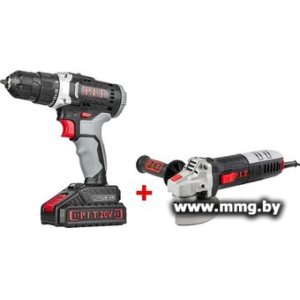 Купить P.I.T. PSR18-D5 + PWS125-C6 (шуруповерт, болгарка, 2 АКБ, кейс) в Минске, доставка по Беларуси